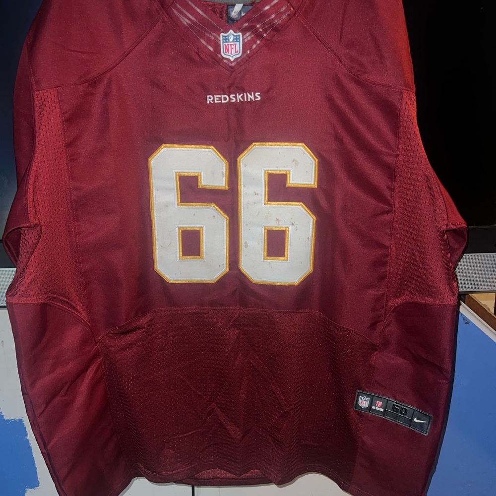 Washington Redskins #66 Men's Game Jersey - Burgundy